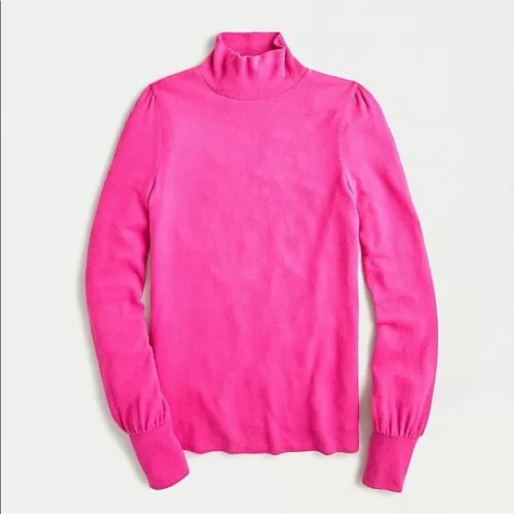 J. Crew Supercozy balloon-sleeve mockneck top